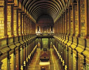 (Click on image to enlarge) Photo from www.britannica.com featuring the University of Dublin, Trinity College Library