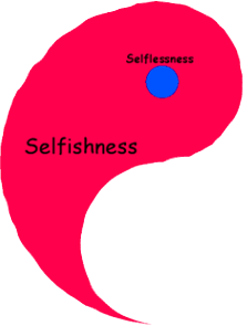 Red Ying Yang Self Vs. Selfless Image