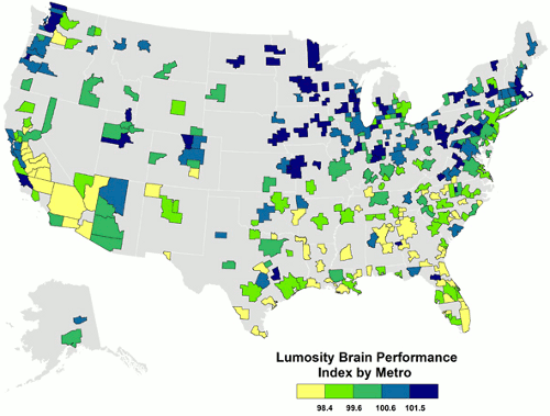 Brainest By Regions Map